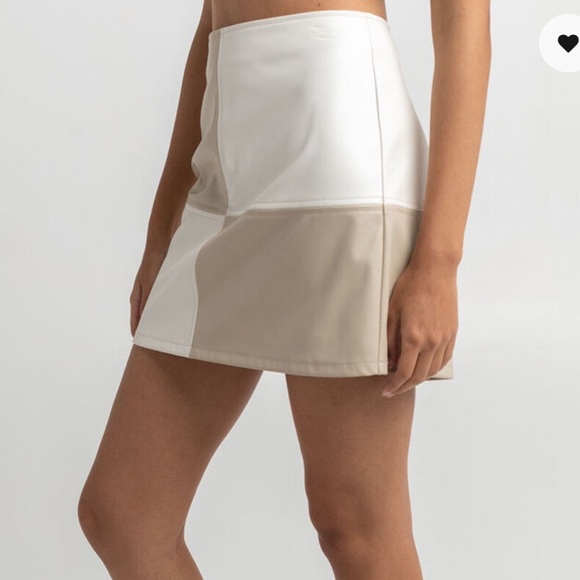 2X HP! NWT West of Melrose Block It Out Vegan Leather Skirt - Picture 6 of 9